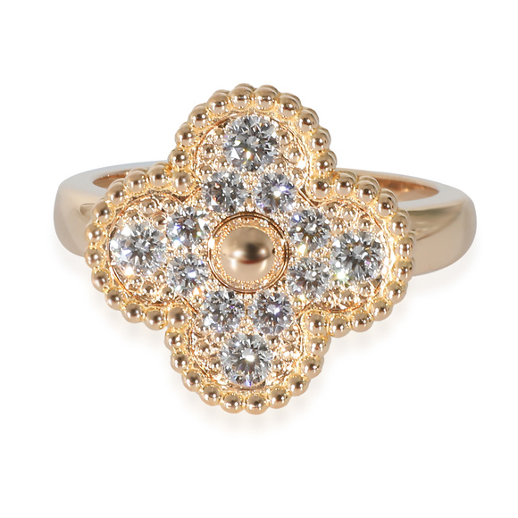 Van Cleef & Arpels Jewelry - Van Cleef & Arpels Alhambra Diamond Ring in 18k Rose Gold 0.48 CTW